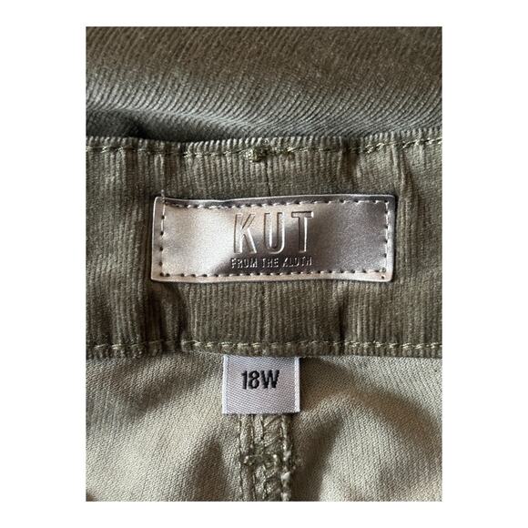 Kut From The Kloth Karen Baby bootcut corduroy jeans olive size 18W - Picture 4 of 5
